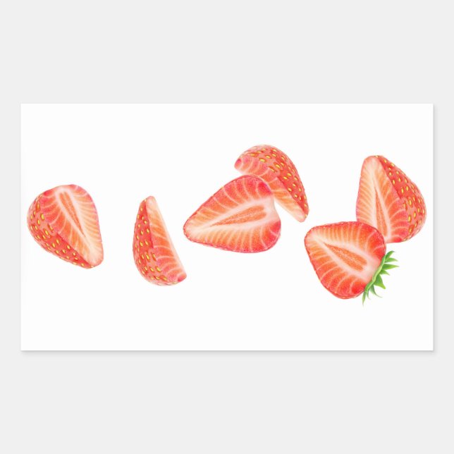 Sticker Rectangulaire Fraises tombantes (Devant)