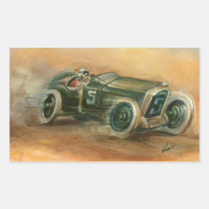 Sticker Rectangulaire Français Grand prix Racecar par le harpiste