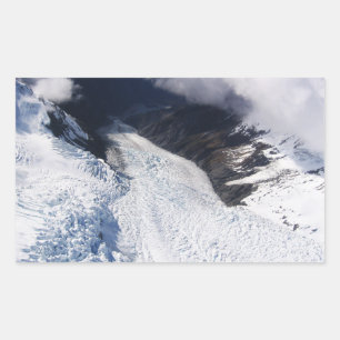Sticker Rectangulaire Franz Josef Glacier Vue aérienne, Nouvelle-Zélande