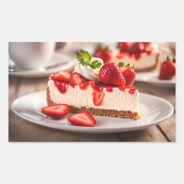 Sticker Rectangulaire Fromage aux fraises (Devant)