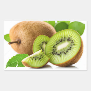 Sticker Rectangulaire Fruit kiwi vert