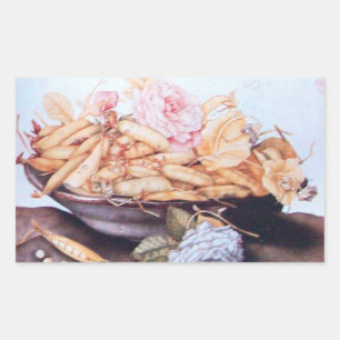 STICKER RECTANGULAIRE FRUITS DE SAISON 6 - HARICOTS ET ROSE