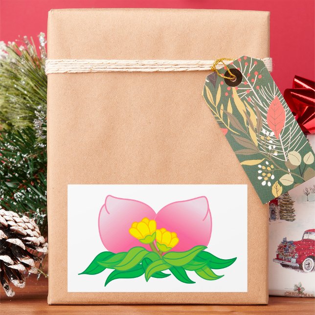 Sticker Rectangulaire Fruits Et Fleurs Orientaux (Créateur téléchargé)