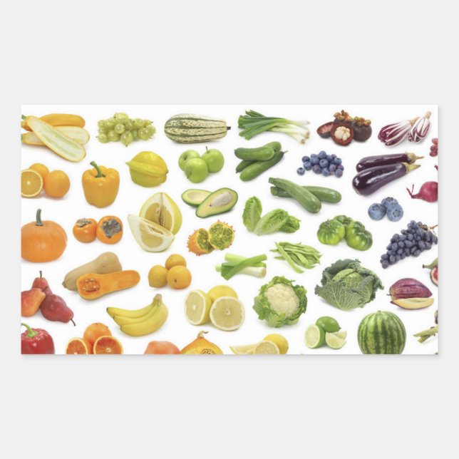 Sticker Rectangulaire Fruits et Légumes ! (Devant)