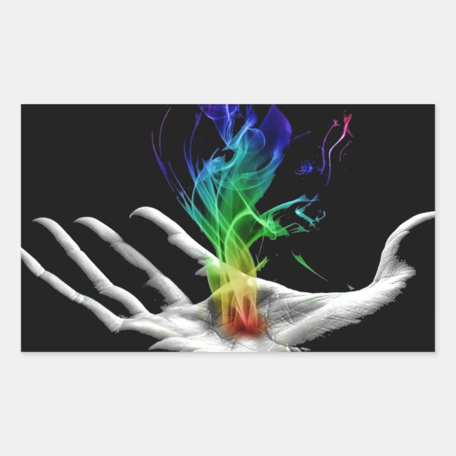 Sticker Rectangulaire Fumée arc-en-ciel (Devant)