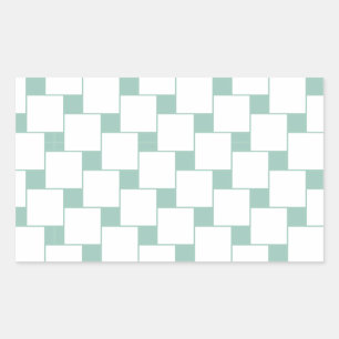 Sticker Rectangulaire Fun tissé Carré Mint Green