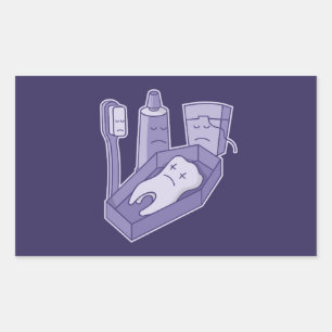Sticker Rectangulaire Funérailles des dents