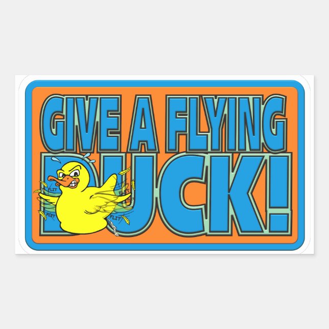 STICKER RECTANGULAIRE FUNNY ANGRY DUCK 4X4 DUCKING DESIGN (Devant)