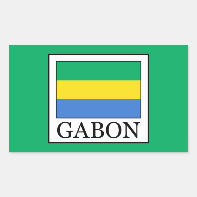 Sticker Rectangulaire Gabon (Devant)