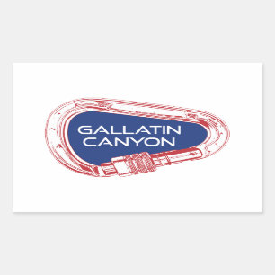 Sticker Rectangulaire Gallatin Canyon Montana Rock Escalade Carabiner