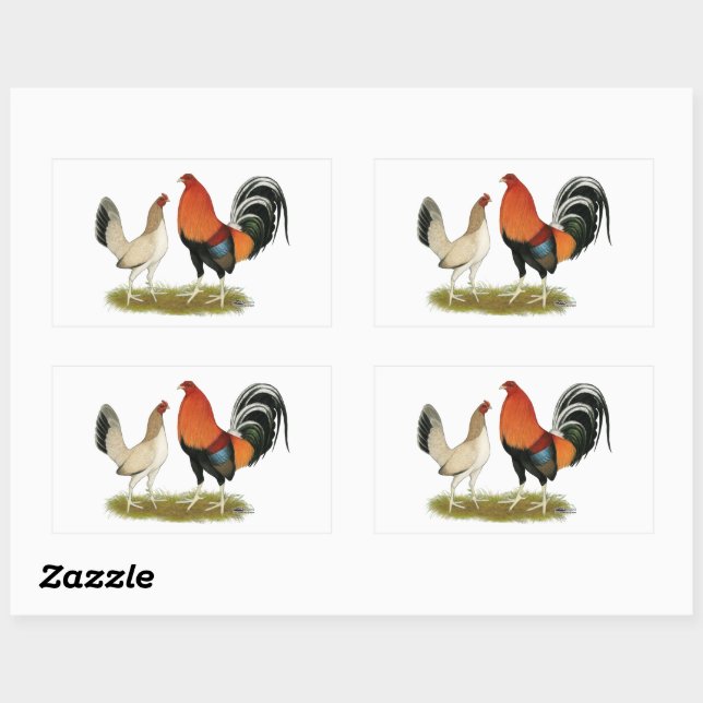 Sticker Rectangulaire Gamefowl wheatens (Feuille)