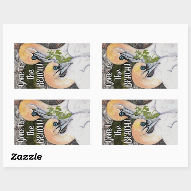 Sticker Rectangulaire Gannets du Nord (Feuille)