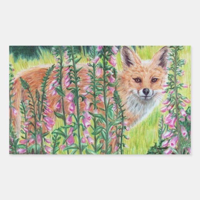 Sticker Rectangulaire Gants de renard (Devant)