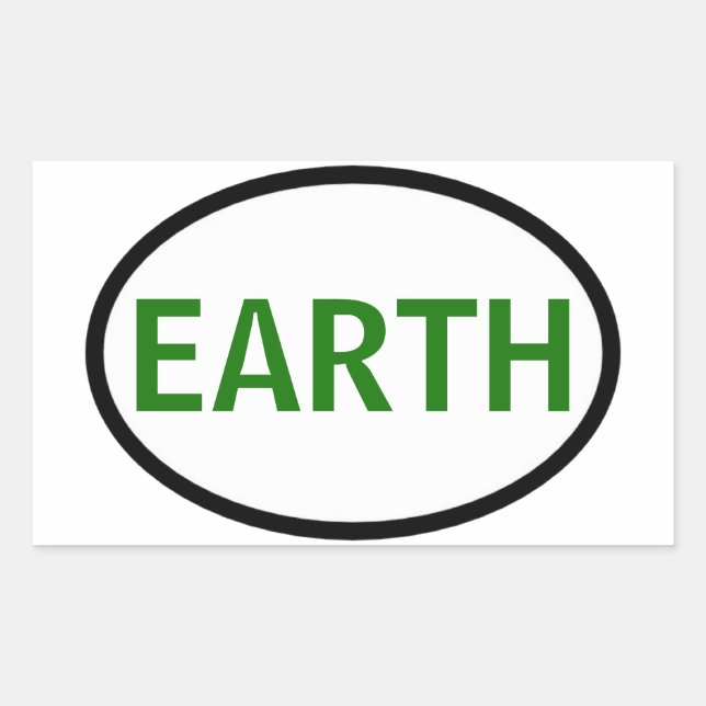 Sticker Rectangulaire Garder la Terre verte (Devant)