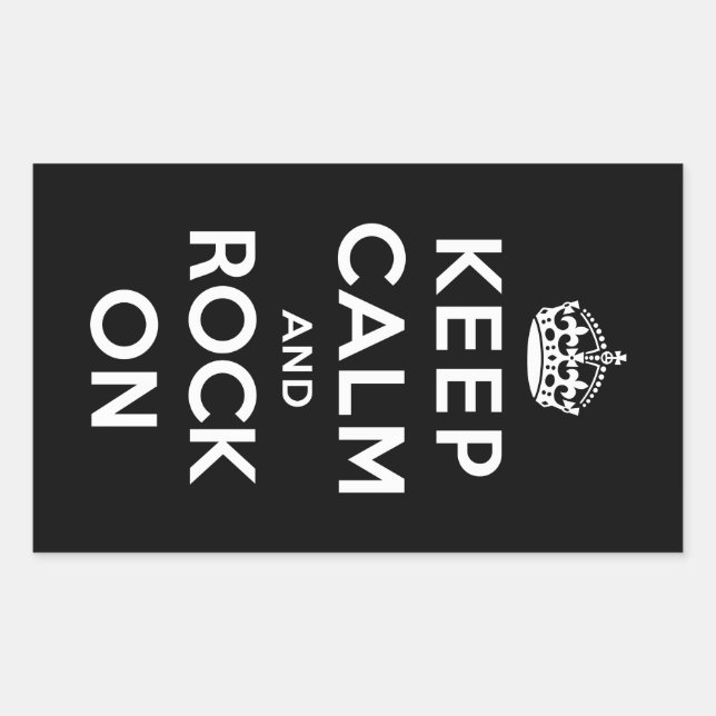 Sticker Rectangulaire Gardez le calme et le rock (Devant)