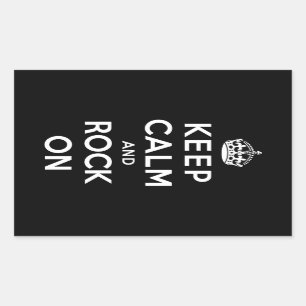 Sticker Rectangulaire Gardez le calme et le rock