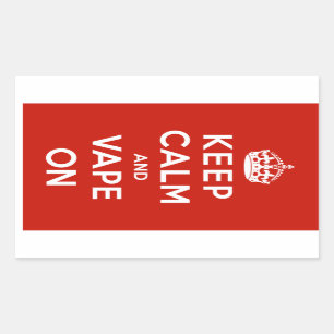 Sticker Rectangulaire Gardez le calme et le Vape dessus