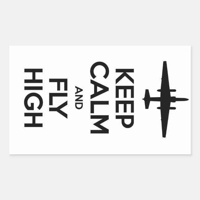 Sticker Rectangulaire Gardez le calme et pilotez haut U-2 (Devant)