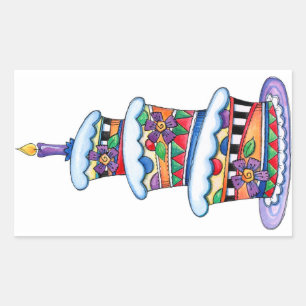 Sticker Rectangulaire Gâteau d'anniversaire