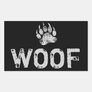 Sticker Rectangulaire Gay Bear Pride en détresse Ours Paw WOOF