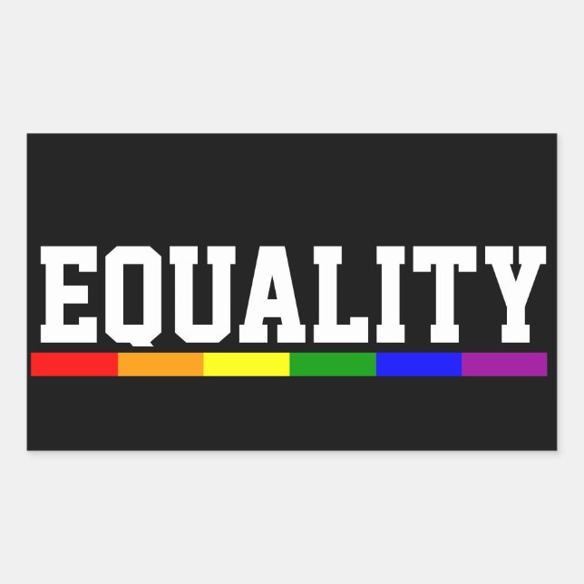 Sticker Rectangulaire Gay pride de l'égalité (Devant)