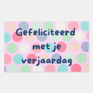Sticker Rectangulaire Gefeliciteerd rencontre je verjaardag, anniversair
