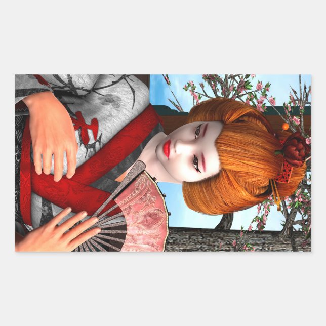 Sticker Rectangulaire Geisha (Devant)