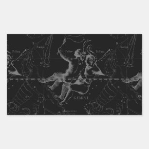 Sticker Rectangulaire Gemini Constellation Map 1690