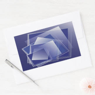 Sticker Rectangulaire Géométrie bleue