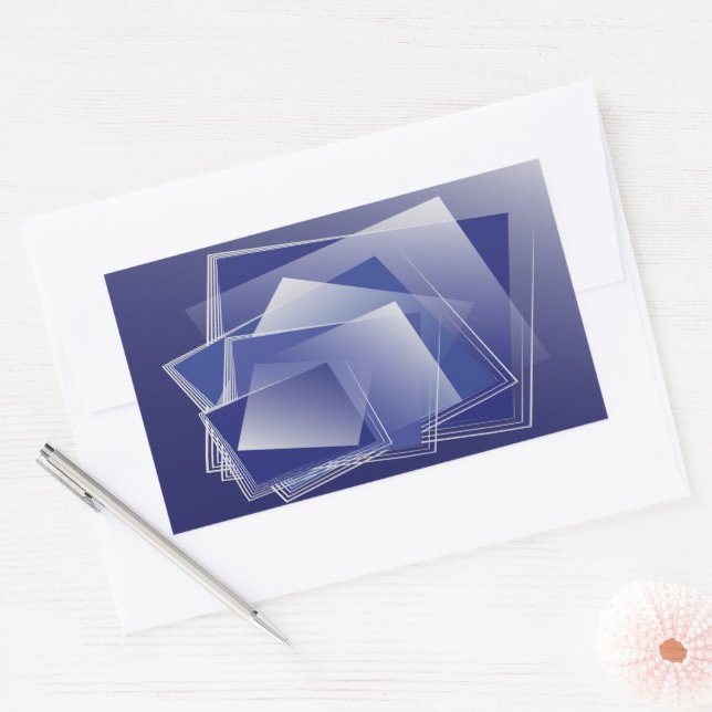 Sticker Rectangulaire Géométrie bleue (Enveloppe)