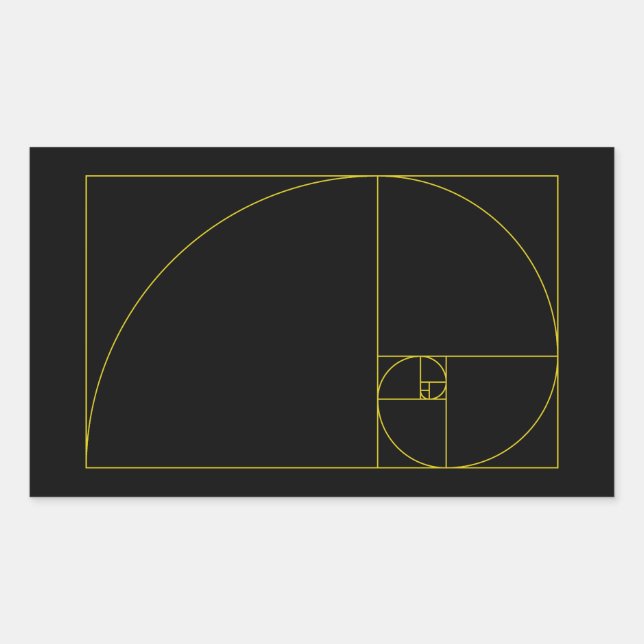 Sticker Rectangulaire Géométrie sacrée spirale dorée (Devant)