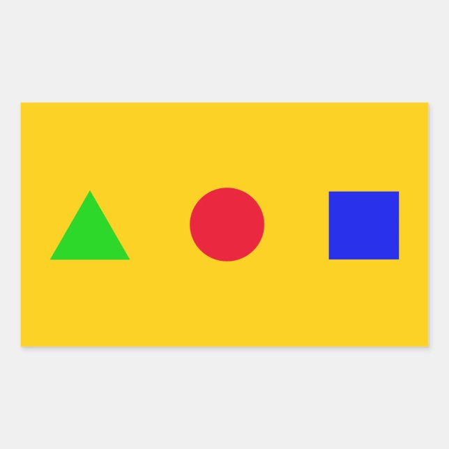 Sticker Rectangulaire géométrique - triangle, cercle et carré (Devant)
