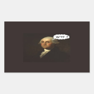 Sticker Rectangulaire George Washington tourne dans sa tombe