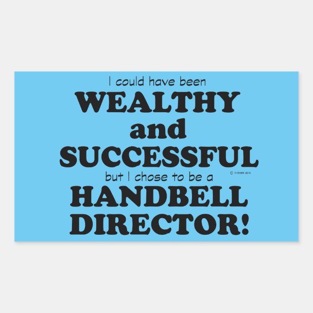 Sticker Rectangulaire Gestionnaire Handbell Wealthy & Succès Rectangulai (Devant)