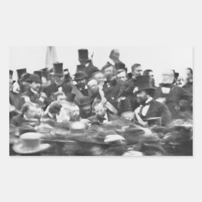 Sticker Rectangulaire Gettysburg Adresse, Abraham Lincoln (Devant)