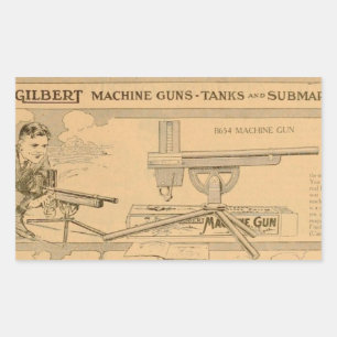 Sticker Rectangulaire Gilbert toy's Machine Gun 1919