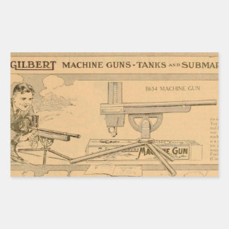 Sticker Rectangulaire Gilbert toy's Machine Gun 1919