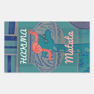 Sticker Rectangulaire Giraffe Art Joueuse : Un Plaisir Africain