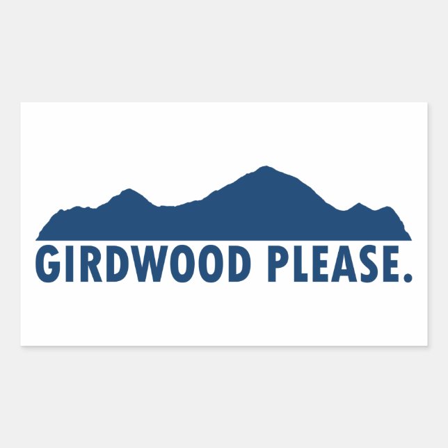 Sticker Rectangulaire Girdwood Alaska S'il vous plaît (Devant)