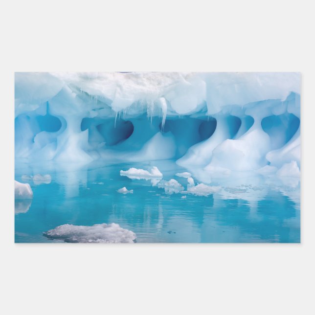 Sticker Rectangulaire Glace en Antarctique (Devant)