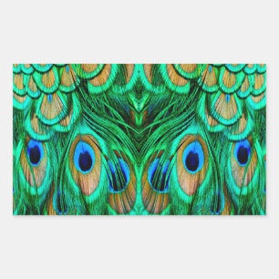 Sticker Rectangulaire Glorious Peacock