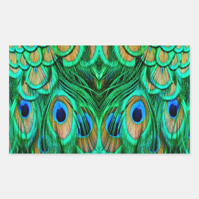 Sticker Rectangulaire Glorious Peacock (Devant)