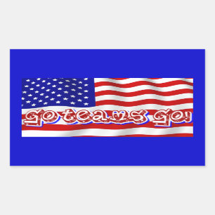 Sticker Rectangulaire Go Team Go !, USA_