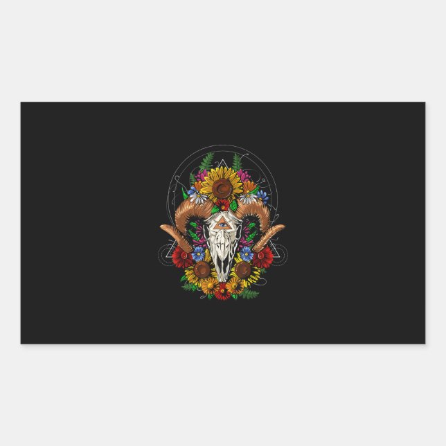 Sticker Rectangulaire Goat Skull (Devant)