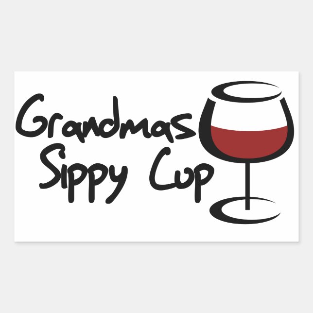 Sticker Rectangulaire Gobelet en sippy de grand-mas (Devant)