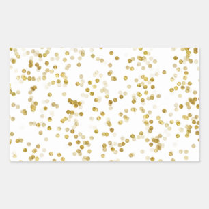 Sticker Rectangulaire Gold Faux Metallic Dot Bokeh Arrière - plan Bling