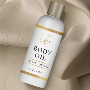Sticker Rectangulaire Gold Skincare Body Oil 4 OZ Cosmetic BotÉtiquette