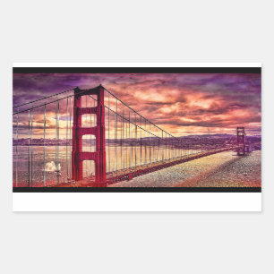 Sticker Rectangulaire Golden gate bridge à San Francisco, la Californie