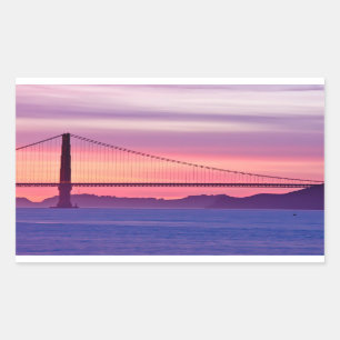 Sticker Rectangulaire Golden gate bridge au coucher du soleil