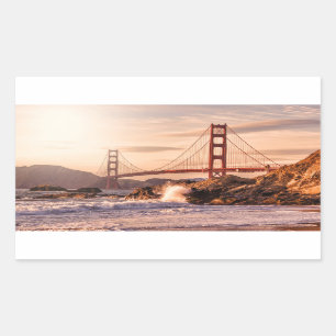 Sticker Rectangulaire Golden gate bridge de plage de Baker